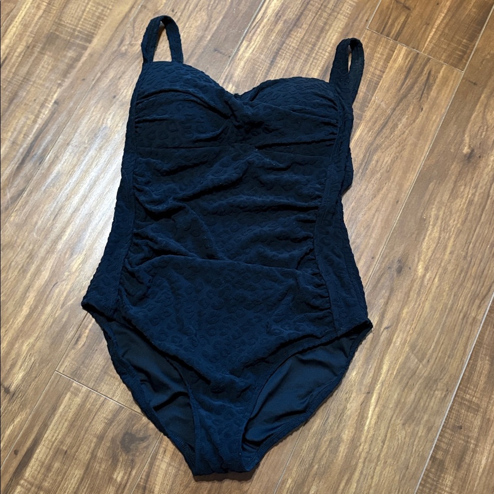 Niptuck Black Cheetah Leopard Print One Piece Swimsuit